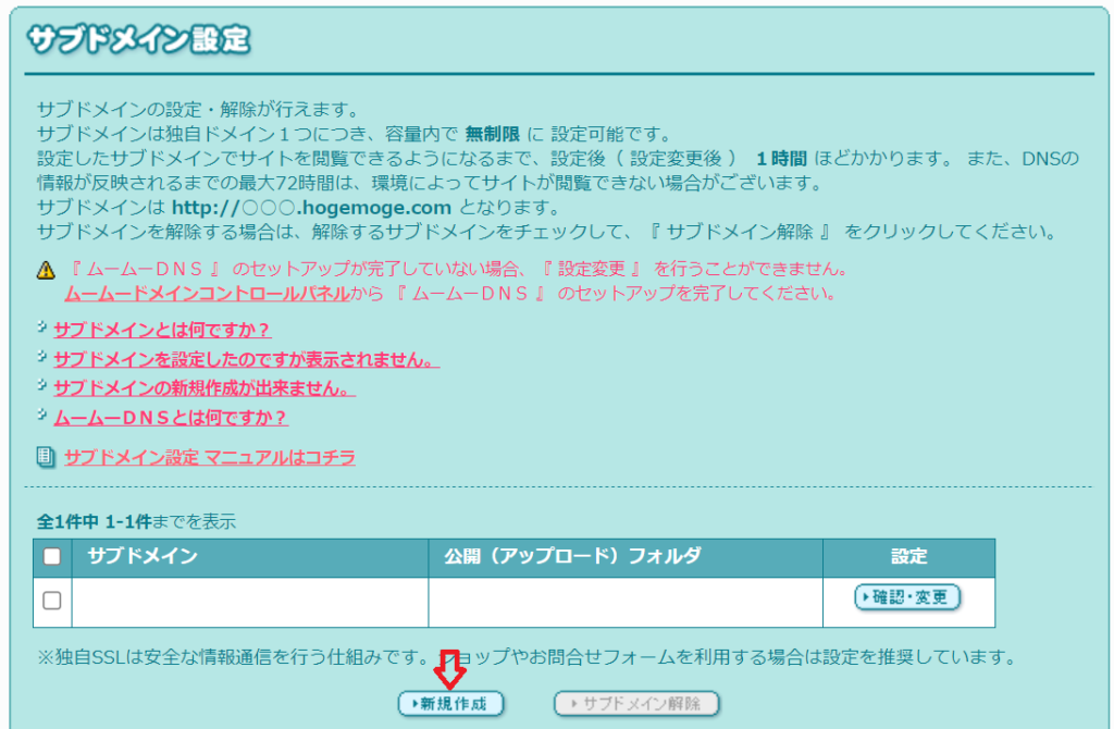 独自ドメインの「サブドメイン」の取得と設定方法